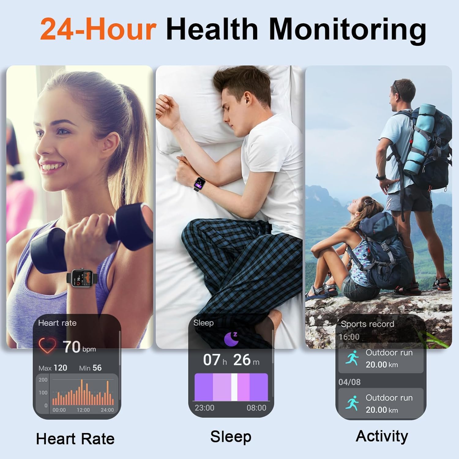 Myotec Smart Watch, 1.96'' For Men Women (Answer/Make Call), Fitness Tracker With 100+ Sport Modes, Ip68 Waterproof, Heart Rate/